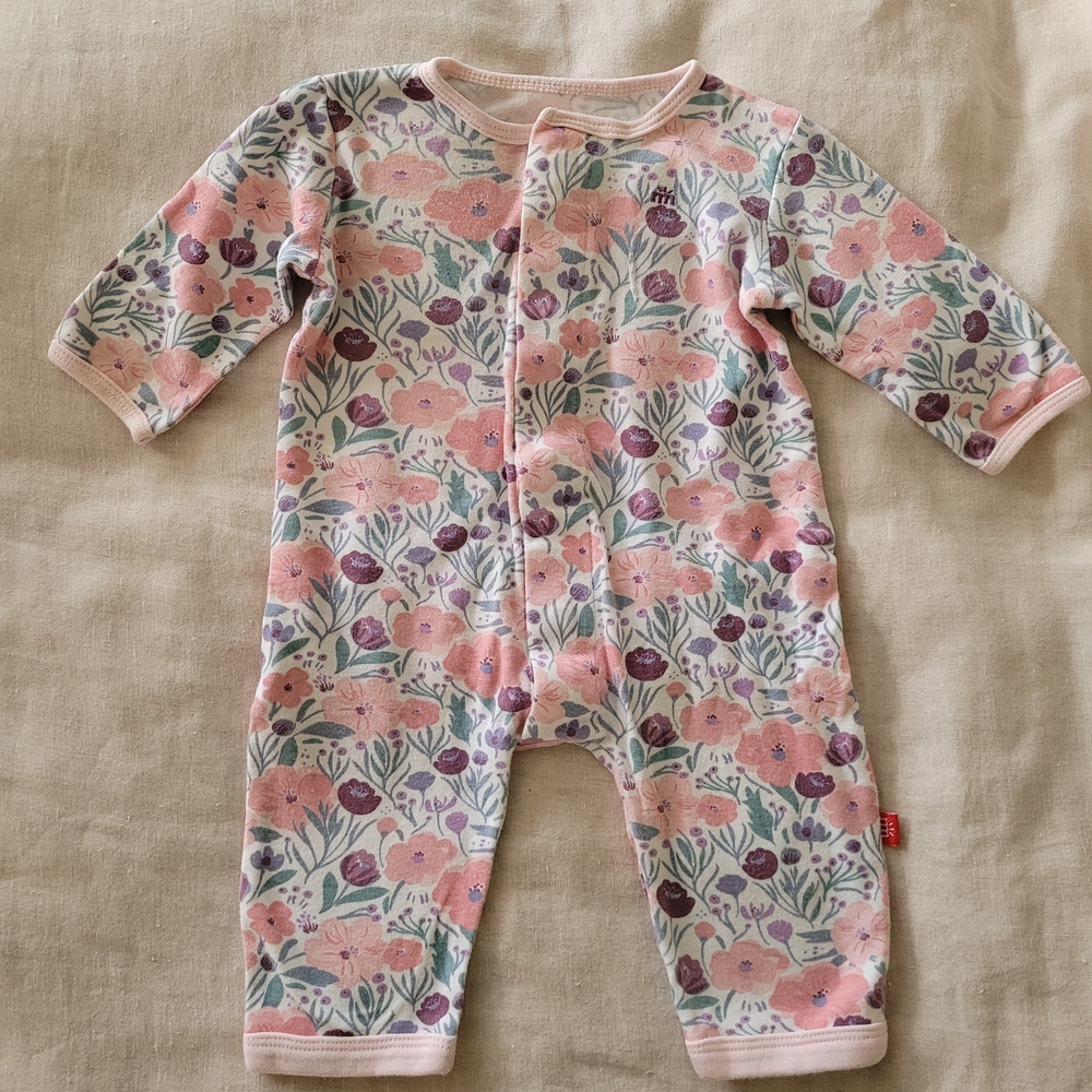 Magnetic Me Pink and Purple Floral Footie